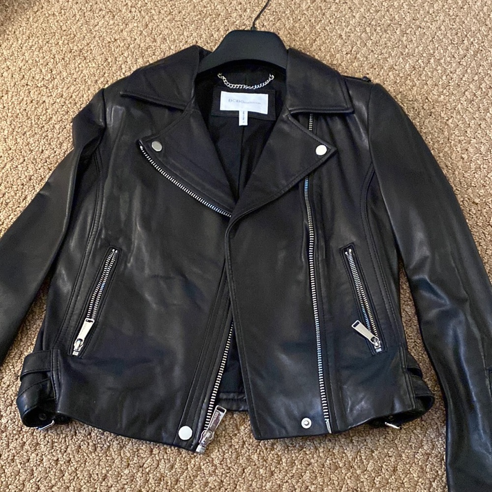 Bcbg Generation Black Leather Jacket In Small - image 1
